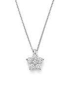 Bloomingdale's Diamond Flower Small Pendant Necklace In 14k White Gold, 0.30 Ct. T.w. - 100% Exclusive