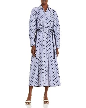 Jason Wu Polka Dot Drawstring Shirt Dress