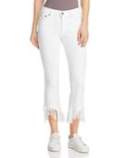 Pistola Tallis Frayed Cropped Flared Jeans In White Lies