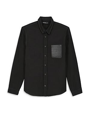 The Kooples Cotton Leather Pocket Denim Shirt