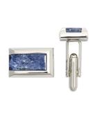 The Men's Store At Bloomingdale's Polished Rhodium Sodalite Rectangle Cufflinks - 100% Exclusive