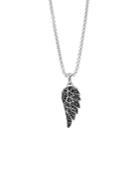 John Hardy Classic Chain Silver Lava Eagle Wing Pendant Necklace With Black Sapphire, 26