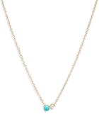 Zoe Chicco 14k Yellow Gold Diamond & Turquoise Pendant Necklace, 16