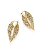 14k Yellow Gold Four-layer Textured Oval Hoop Earrings - 100% Exclusive