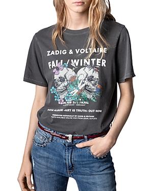 Zadig & Voltaire Tunisian Henley With Strass Skull Back Top