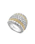 Lagos 18k Gold And Sterling Silver Diamond Lux Large Ring
