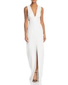 Aidan By Aidan Mattox V-neck Front-slit Gown - 100% Exclusive