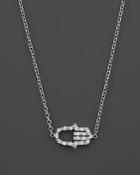 Kc Designs Diamond Hamsa Necklace In 14k White Gold, .07 Ct. T.w.