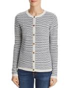 C By Bloomingdale's Pointelle Striped Cashmere Cardigan - 100% Exclusive