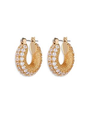 Luv Aj Giselle Cubic Zirconia Ridged Mini Hoop Earrings