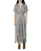 Maje Zebra-print Maxi Wrap Dress