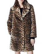 Marella Dionigi Faux Fur Cat Print Coat