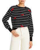 Aqua Cashmere Cherry Striped Sweater - 100% Exclusive