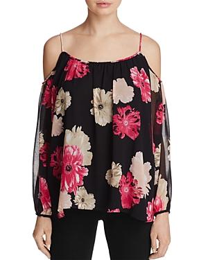Calvin Klein Cold-shoulder Floral Print Top