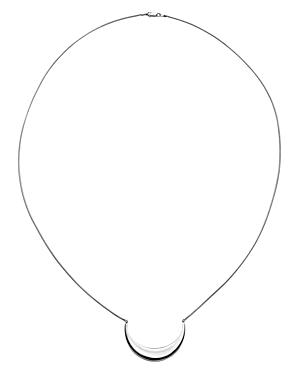 Shinola Sterling Silver Crescent Dome Pendant Necklace, 26