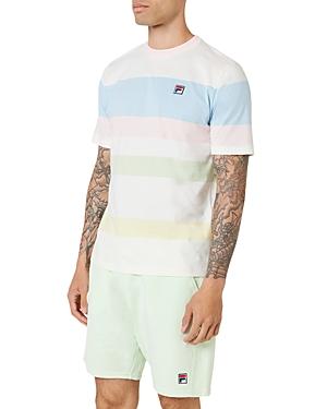 Fila Slitter Cotton Stripe Embroidered Logo Patch Tee