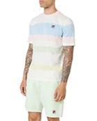 Fila Slitter Cotton Stripe Embroidered Logo Patch Tee