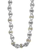 Lagos 18k Gold And Sterling Silver Pyramid Link Necklace, 18