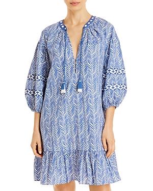 Shoshanna Watercolor Harbor Printed Dress Swim Cover-up