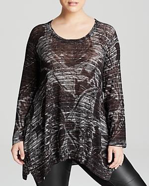 Nally & Millie Plus Abstract Print Top