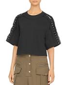3.1 Phillip Lim Embellished Cropped Cotton Tee