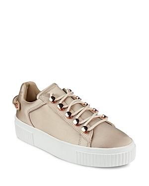Kendall And Kylie Rae Satin Lace Up Platform Sneakers