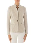 Peserico Single-button Virgin Wool-blend Jacket