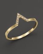 Zoe Chicco 14k Yellow Gold Pave Diamond Small V Ring