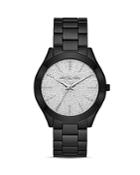 Michael Kors Runway Slim Silver Pave Dial Link Bracelet Watch, 42mm