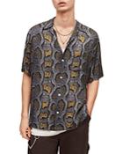 Allsaints Copperhead Print Short Sleeve Camp Shirt