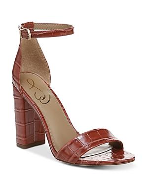 Sam Edelman Women's Yaro Almond Toe Embossed High Heel Sandals