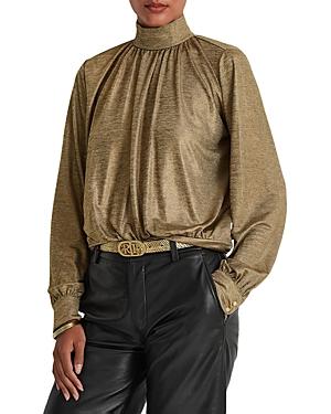 Lauren Ralph Lauren Foil Print Mockneck Top