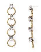 Aqua Four Ring Crystal Drop Earrings - 100% Exclusive