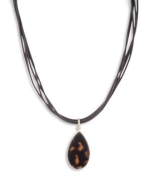 Lauren Ralph Lauren Tortoise Teardrop Multi Cord Pendant Necklace, 16-19