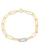 Bloomingdale's Diamond Paperclip Bracelet In 14k White & Yellow Gold, 0.60 Ct. T.w. - 100% Exclusive
