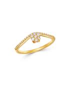 Bloomingdale's Cluster Diamond Chevron Ring In 14k Yellow Gold, 0.20 Ct. T.w. - 100% Exclusive
