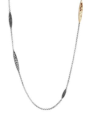 John Hardy Sterling Silver & 18k Yellow Gold Classic Chain Black Sapphire & Black Spinel Sautoir Necklace, 36