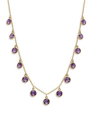 Bloomingdale's Amethyst Charm Necklace In 14k Yellow Gold, 18 - 100% Exclusive
