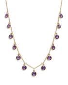 Bloomingdale's Amethyst Charm Necklace In 14k Yellow Gold, 18 - 100% Exclusive
