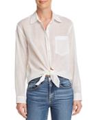 7 For All Mankind Knot-front Button-down Shirt