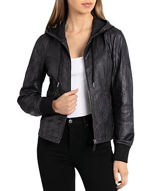 Bagatelle Leather Hooded Jacket - 100% Exclusive