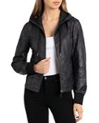 Bagatelle Leather Hooded Jacket - 100% Exclusive