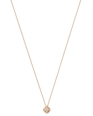 Bloomingdale's Pave Diamond Clover Pendant Necklace In 14k Rose Gold, 0.08 Ct. T.w. - 100% Exclusive