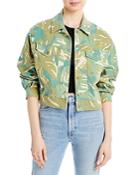 Mother The Fly Away Denim Jacket In Tropical Camo