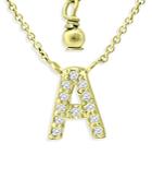 Aqua Pave Initial Pendant Necklace In 18k Gold Plated Sterling Silver, 15-17 - 100% Exclusive