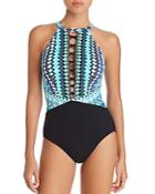 Profile By Gottex High Neck One Piece Swimsuit