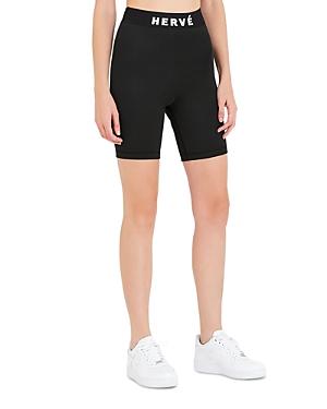 Herve By Herve Leger Logo Bike Shorts