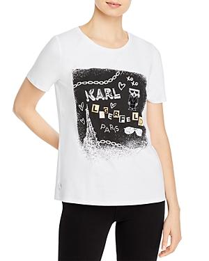 Karl Lagerfeld Paris Embellished Sketch Tee