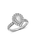 Bloomingdale's Pear-shaped Diamond Halo Ring In 14k White Gold, 1.5 Ct. T.w. - 100% Exclusive