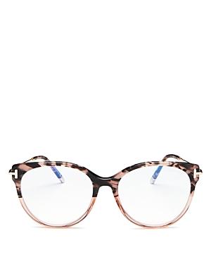 Tom Ford Women's Round Blue Light Glasses, 54mm